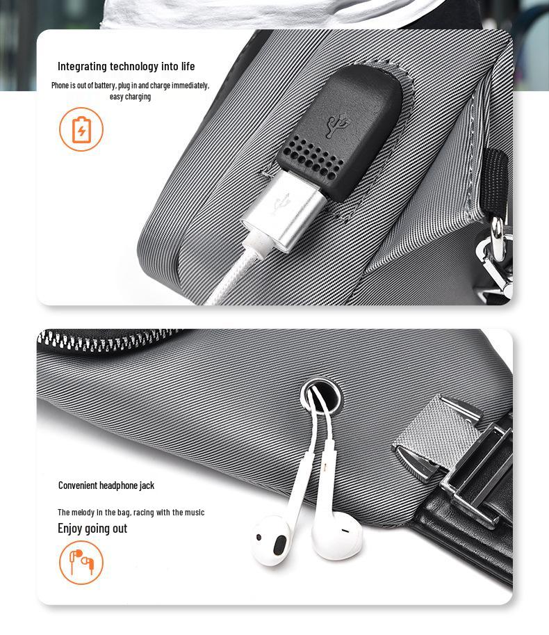 Męska wodoodporna torba crossbody z tkaniny Oxford - styl koreański, modna torba na jedno ramię