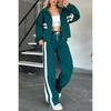 Two-piece Women's Hoodie Set With Zipper Cardigan And Trousers
