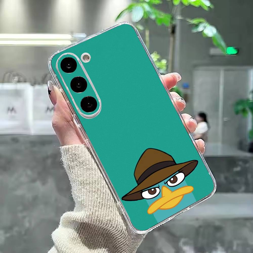 Cartoon P-Perry The Platypus Phone Case For Samsung Galaxy A91,80,73,72 ,71,53,52,32 ,31,22,21s,20,Transparent Case