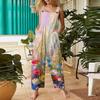 Women's Casual Jumpsuit, Sleeveless Printed Cotton Jumpsuit