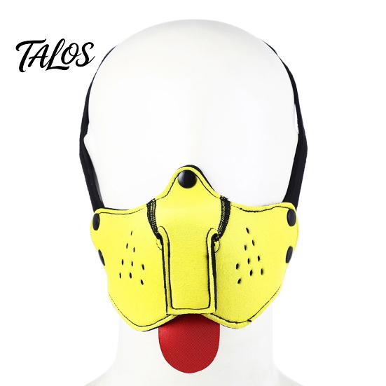 Roleplay Fetish Gear Neoprene Puppy Tongue Mask, Adjustable Muzzle Mouth Gag for Couples, Elastic Breathable Halloween Party Mask Dog Role Play, BDSM