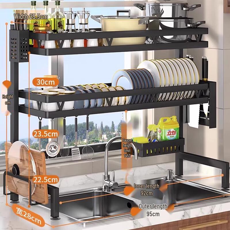 

BeiFu Kitchen Sink Double-Layer Draining Rack