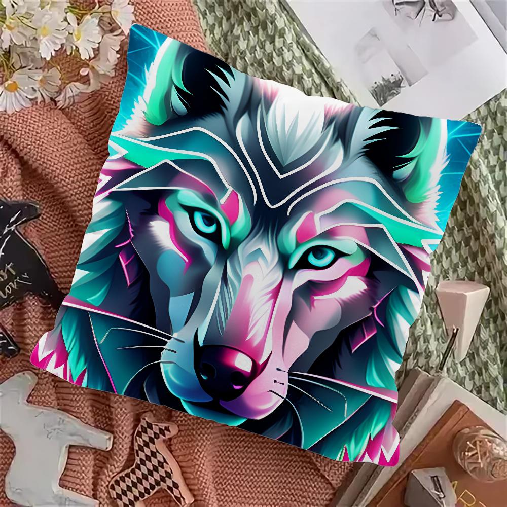 Cool Animal Wolf Tiger Pillow Case Pillowcase Home Sofa Cushions Car Cushions Pillowcover Office Pillowshell Pillow