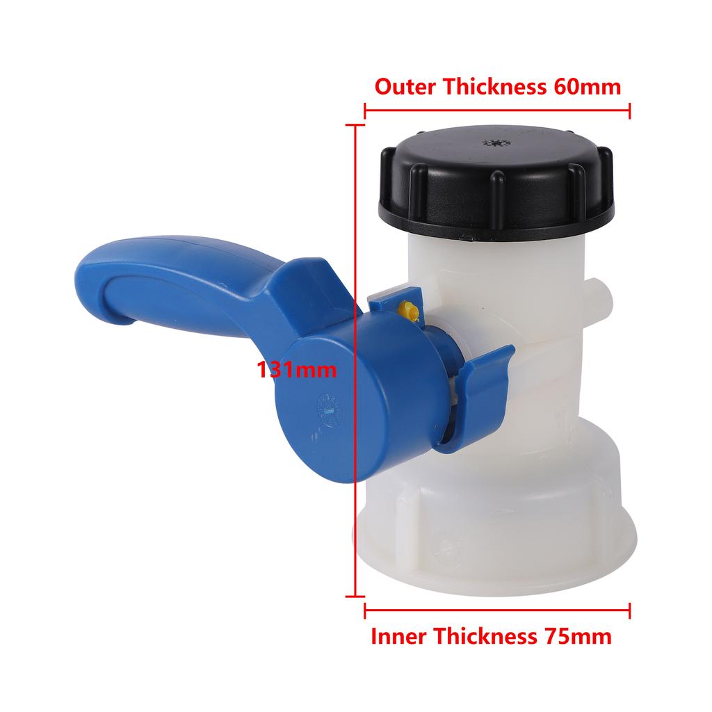 60/75/100mm Ton Bucket Butterfly Valve Faucet Garden Switch Valve Ibc Inner And Outer Coarse Thread Water Tank Adapter