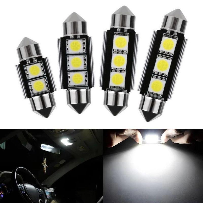 10 Pcs 31/36/39/41MM Car Dome Light 12V White Light Reading Lighting Bulbs 300LM Car Interior Lights Vehicle Lighting