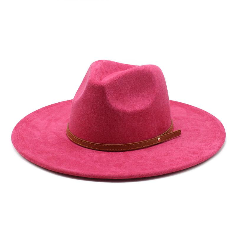 Wish Suede Top Hat Men And Women Couple Flat Brim Hat Flat Brim Gentleman'S Hat