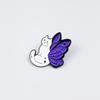 Funny Cartoon Butterfly Wing Cat Brooch: Versatile Metal Animal Badge with Drip Oil for Backpack Accessory
