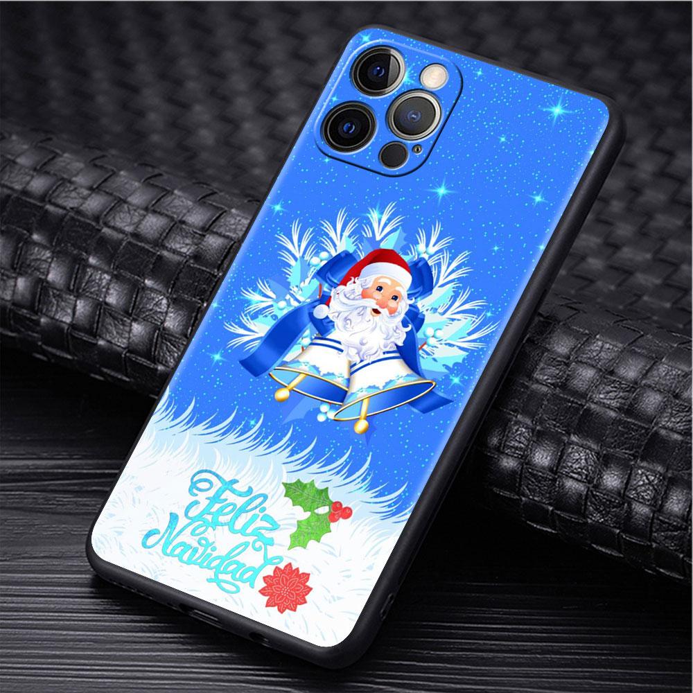 Frohe Weihnachten Telefon Fall Für iPhone 11 13 Pro Max 12 Mini 7 8 Plus SE 2020 X XS 6 6S 5 5S Luxus Funda Silikon Zurück Abdeckung Sac