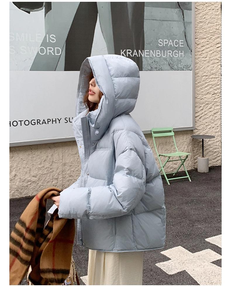 Women’s Short Hooded Windproof Thicken Warm Winter Jacket With Adjustable Hem