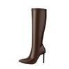 High-heeled Boots  Autumn and Winter New Pointed-toed Thin-heeled Boots Side Zipper Versatile High Boots