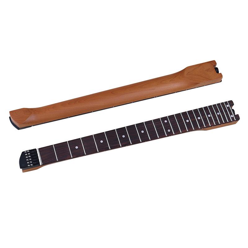Bezhlavý krk pro elektrickou kytaru s 24 pražci, palisandrovým hmatníkem z praženého javoru a zamykací otočnou hlavicí pro snížené ladění