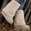 Snow Boots Women Winter Platform Thick Sole Plush Mid-Claf Boots Plush Lined Warm Cotton Shoes Comfortable Botas Mujer Size36-44