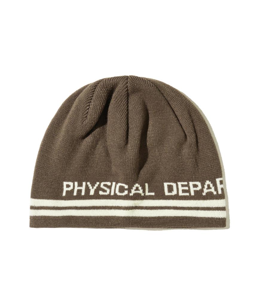 PHYSICAL DEPARTMENT Logo Jacquard Knit Beanie Brown