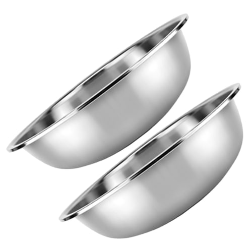 SEWOART 2-Piece Stainless Steel Wash Basin, Large Capacity, Flat Bottom, Washing Bowl for Vegetables, Rice, Fruits, Home Kitchen Accessories, Stackabl