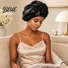 Silk Like Satin Sleep Bonnet No Heat Hair Curling Cap for Women Adjustable Curls Comfortable Head Wrap Bonnet Double Layer Sleeping Medium,