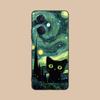 Luna Moon Cat Mobile Phone Case for OPPO Reno 14 13 12 11 10 9 8 7 6 5 F T Pro 5G Colorful Printing Cover Cover Pretty Luxury