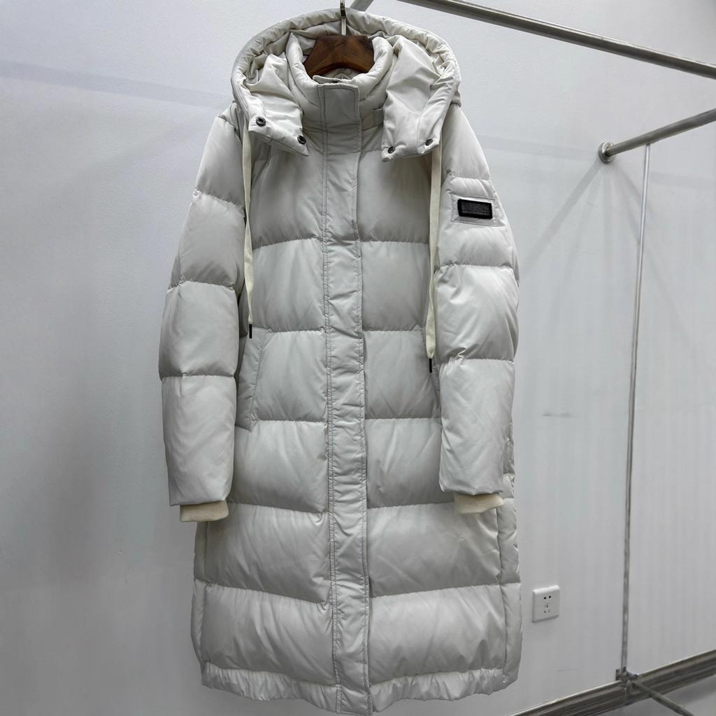 Autumn and winter new versatile long thick coat women's white duck down daily leisure trend