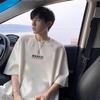 Teenager Summer Casual Loose Oversize Short Sleeve O Neck Letter Printed Men Pullover Cotton T Shirt Top