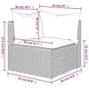 Garden Corner Sofa with Cushions Grey Poly Rattan