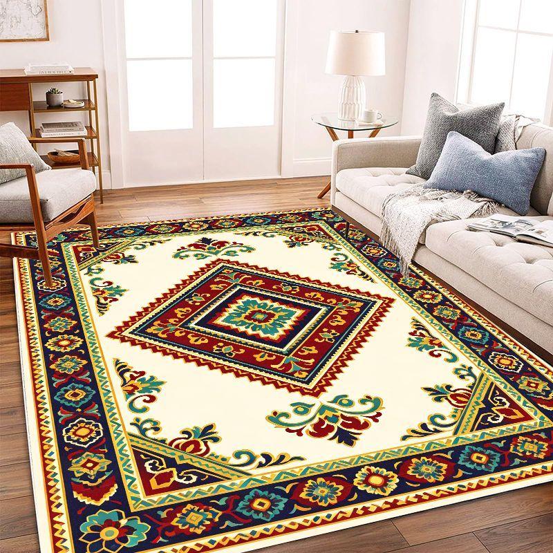 Southwest Aztec Tribe Geometric Carpet Soft Anti Slip Washable Floor Mat Living Room Bedroom Study Ethnic Style Home Decor