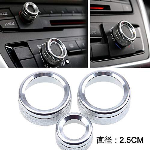 Eaglerich 3PCS/Lot Car Air Conditioning Dial Cover Switch Cover Knob Cover Adjustment Ring Air Conditioning Knob Audio Circle Trim Decorative Rin