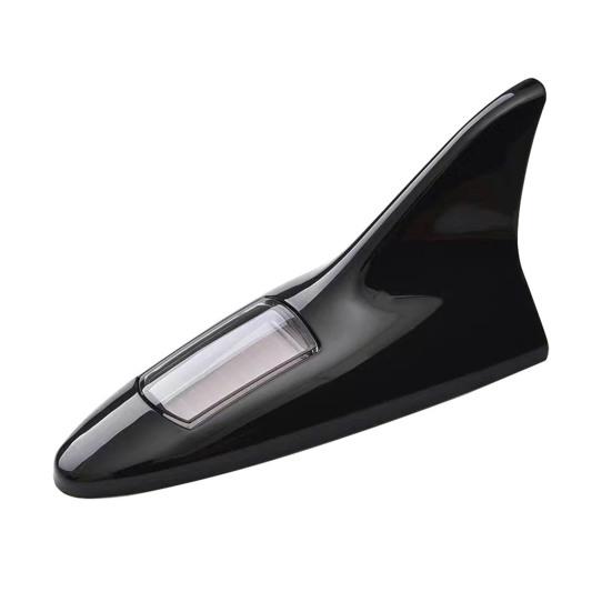 Solar Shark Fins Antenna Light for Car Roof Top LED Warning Lamp with Magnetic Mount Waterproof Auto Tail Decorative Night Safety Light for Cars