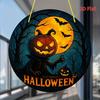 2D Flat Halloween Acrylic Pendant - Horror Jack-o-lantern Home, Outdoor Party Classic Flat Decoration, Halloween Decoration Jack-o-lantern Ornament