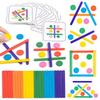 1Pc Kids Rainbow Stick Puzzle Montessori Toys Color Sensory Logical Thinking Matching Games Children Early Educational Wooden Toys