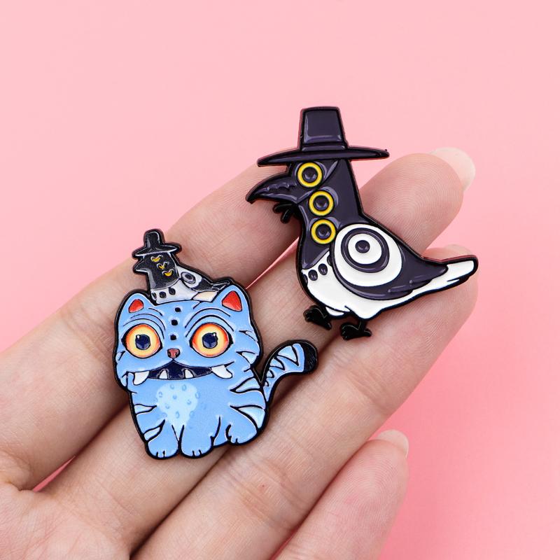 Mystischer Hexenjäger Emaille-Pin Fantasy Mädchen Team Broschen Tasche Kleidung Reversabzeichen Frau Mann Schmuck Geschenk