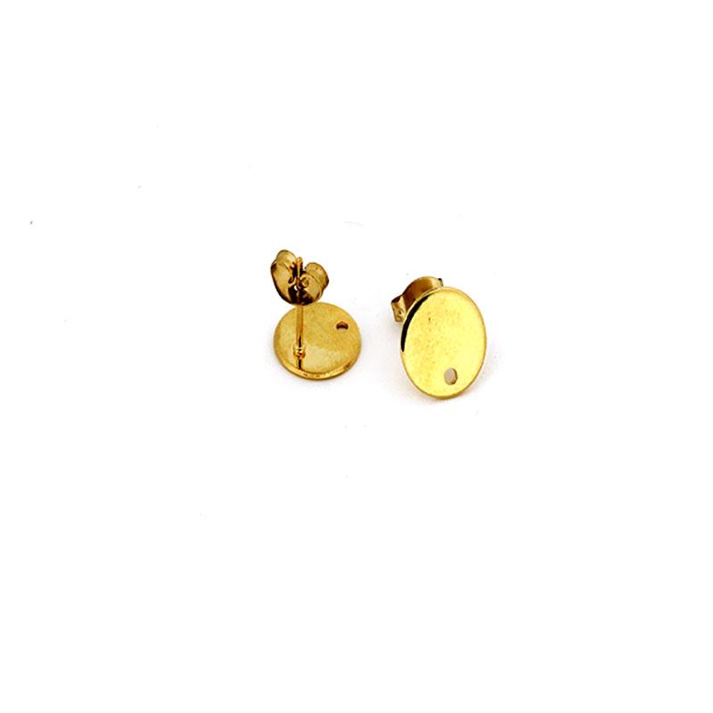 10Pcs 10mm Stainless Steel Earring Studs diy Findings Stud Earring With Earring Plug For DIY Earrings Jewelry Making Supplies