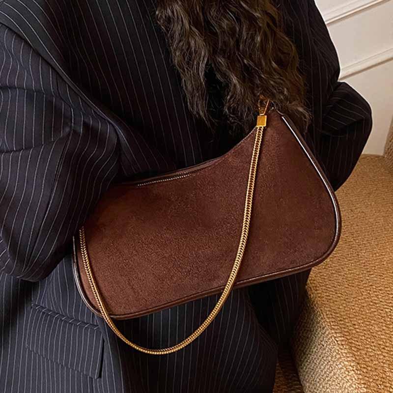 Daily Commute Underarm Bag Women's 2025 New Retro Niche Design Chain Bag High-end Shoulder Messenger Bag