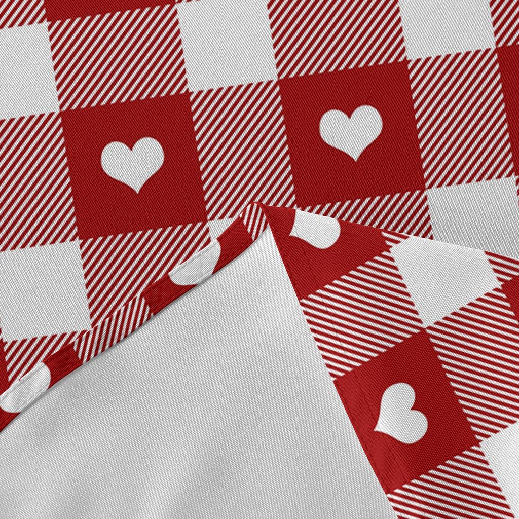 Ziua Îndrăgostiților Față de masă rotundă în carouri roșii dragoste Festival Dining Față de masă impermeabilă Husă de masă pentru decorarea petrecerii de nuntă