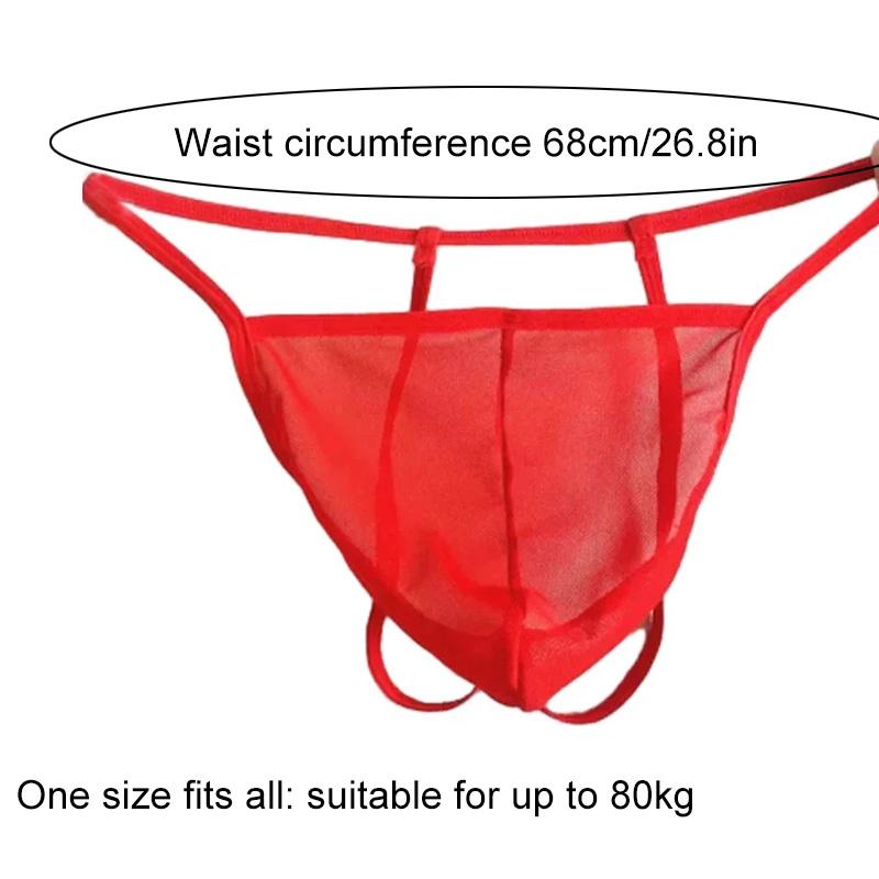 1Pc Underwear Men Lingerie Low-waist Polyester Fiber Solid Color Thongs Bulge Pouch Thin Pouch Panties