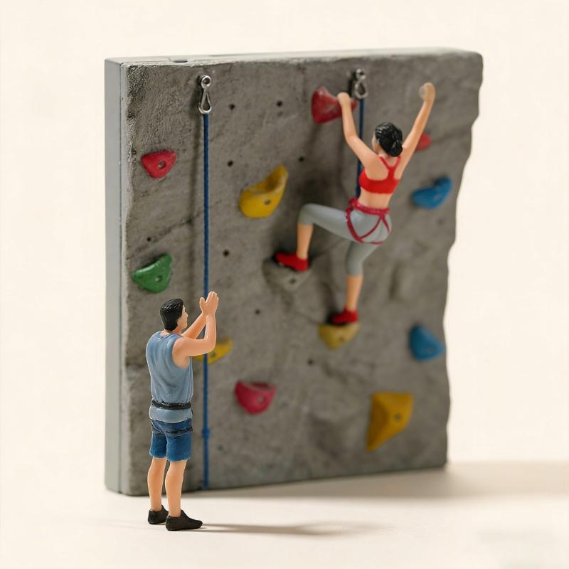1:64 Scale Hand Painted Resin Figures Miniature People for Dioramas Props,Photography Collector Rock Climber Figure Model