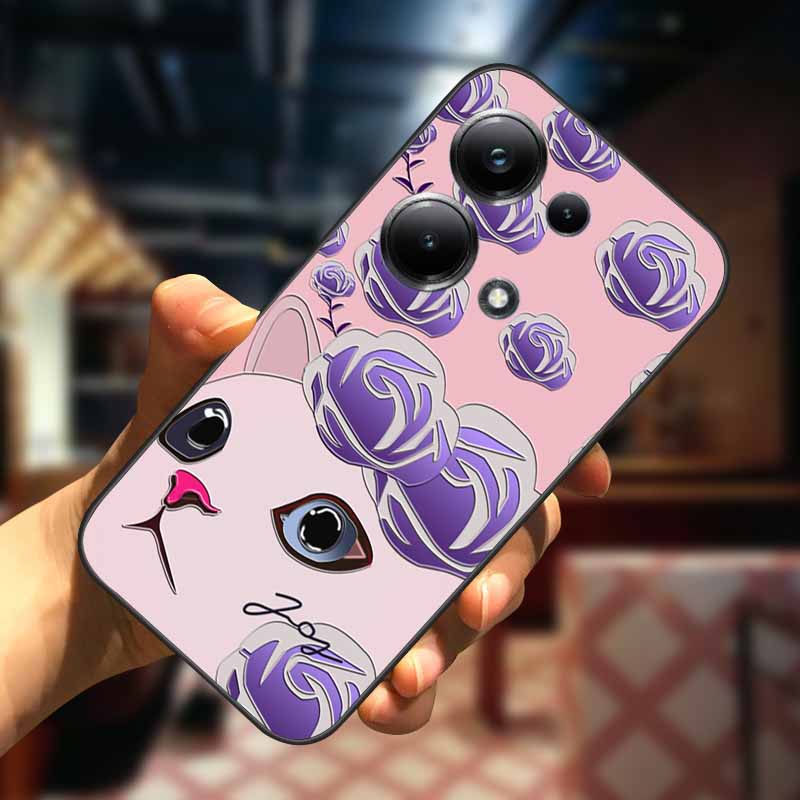 For Xiaomi Redmi Note 13 13pro 5G Case 3D Relief Flower Emboss Soft Silicone Cover For Redmi Note 13 pro Plus Owl interest Cases