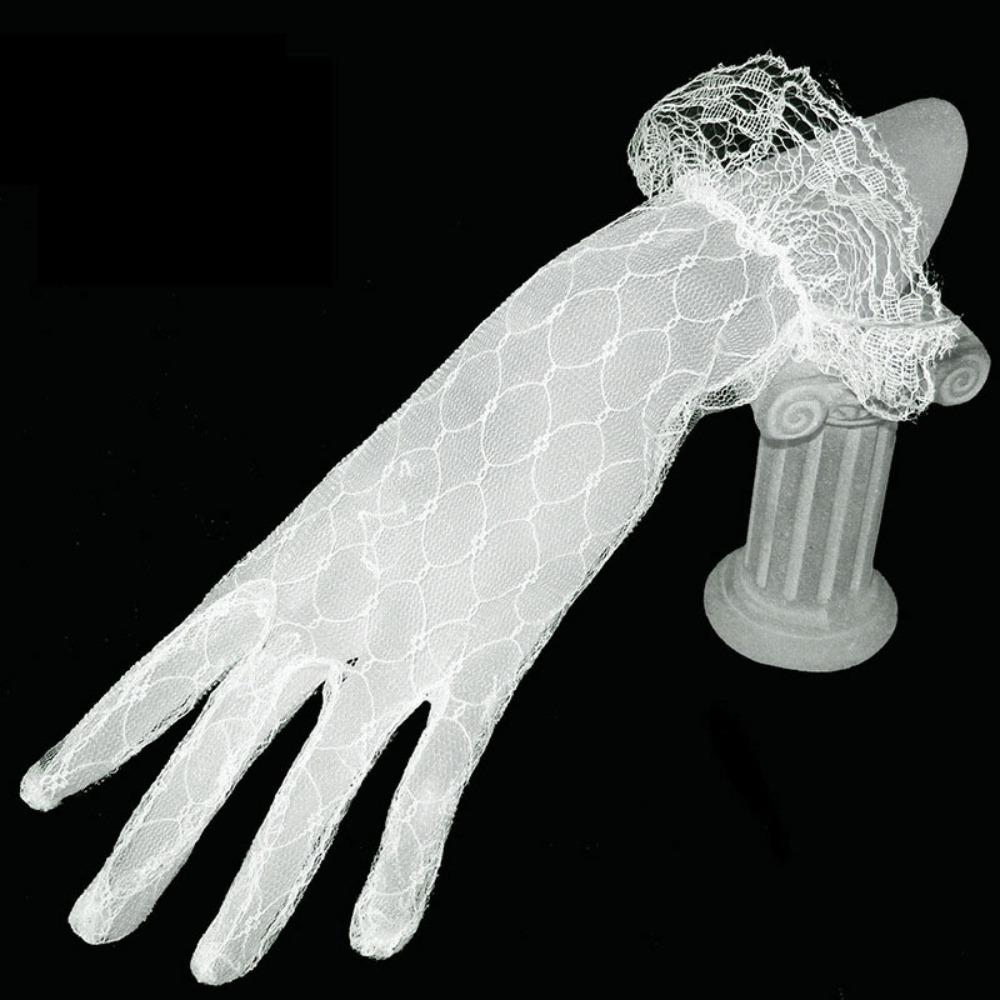 Cosplay Robe de Soirée Courte Accessoires Gants Fins d'Automne Mitaines Gants en Maille de Mariage Gants en Dentelle