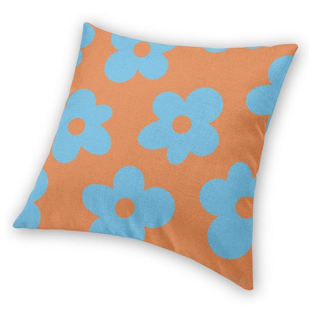 Golf Le Fleur Flower Blue Orange Square Pillowcase Polyester Linen Velvet Pattern Zip Decorative Throw Pillow Case Home Cover