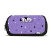 Cute Dalmatian Puppy & Purple Polka Dot Pencil Case - Double-Layer Flip-Top School & Office Organizer with Zipper Closure, Large Capacity Portable Pen