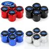 Bilklistremerke 2026 Ford 4 stk/sett Bilhjul Dekk Ventilhetter Metall Stammebeskytter For Ford Escape Kuga Mondeo Ecosport Fiesta Focus 2 3