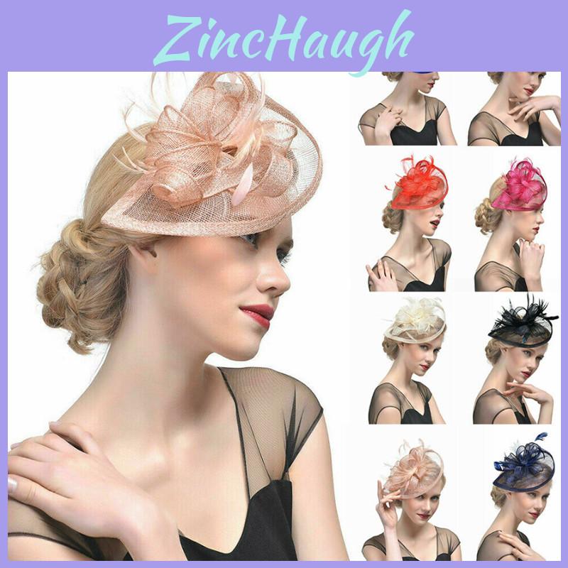 Women's Elegant Feather Headband Aliceband Hat Wedding Fascinator
