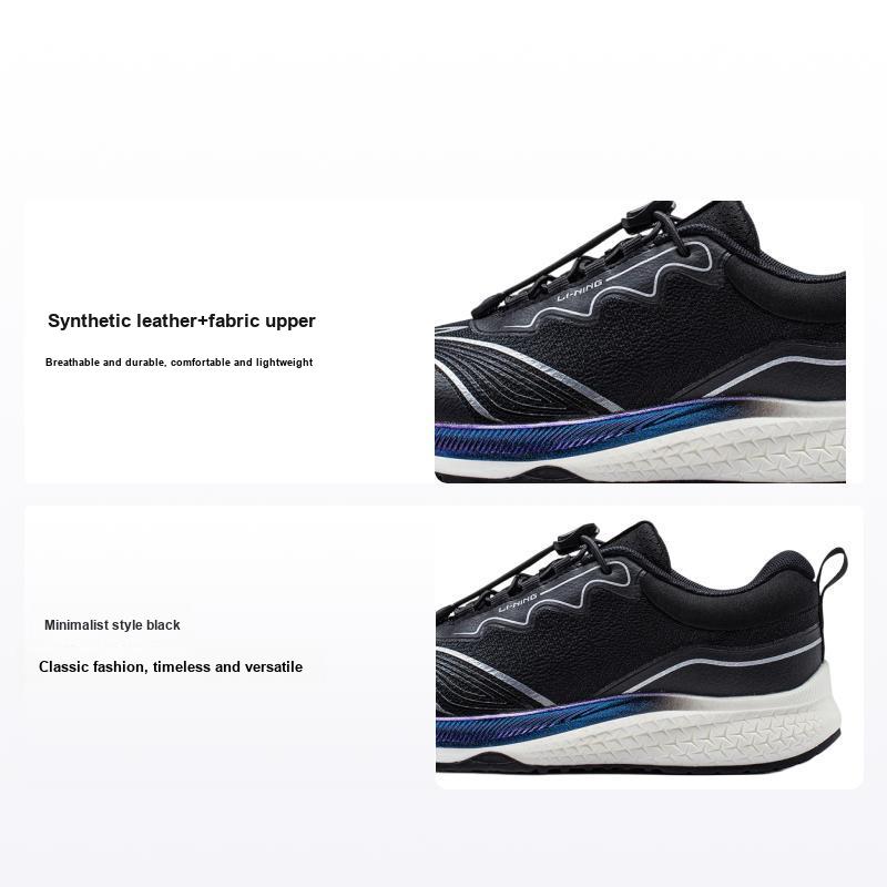 Кроссовки для бега Li Ning Youth Light Foam Cushioning Durable Breathable Support Balance Lightweight Rebound Low Top Kids Running Shoes Black YKFT086-1 35