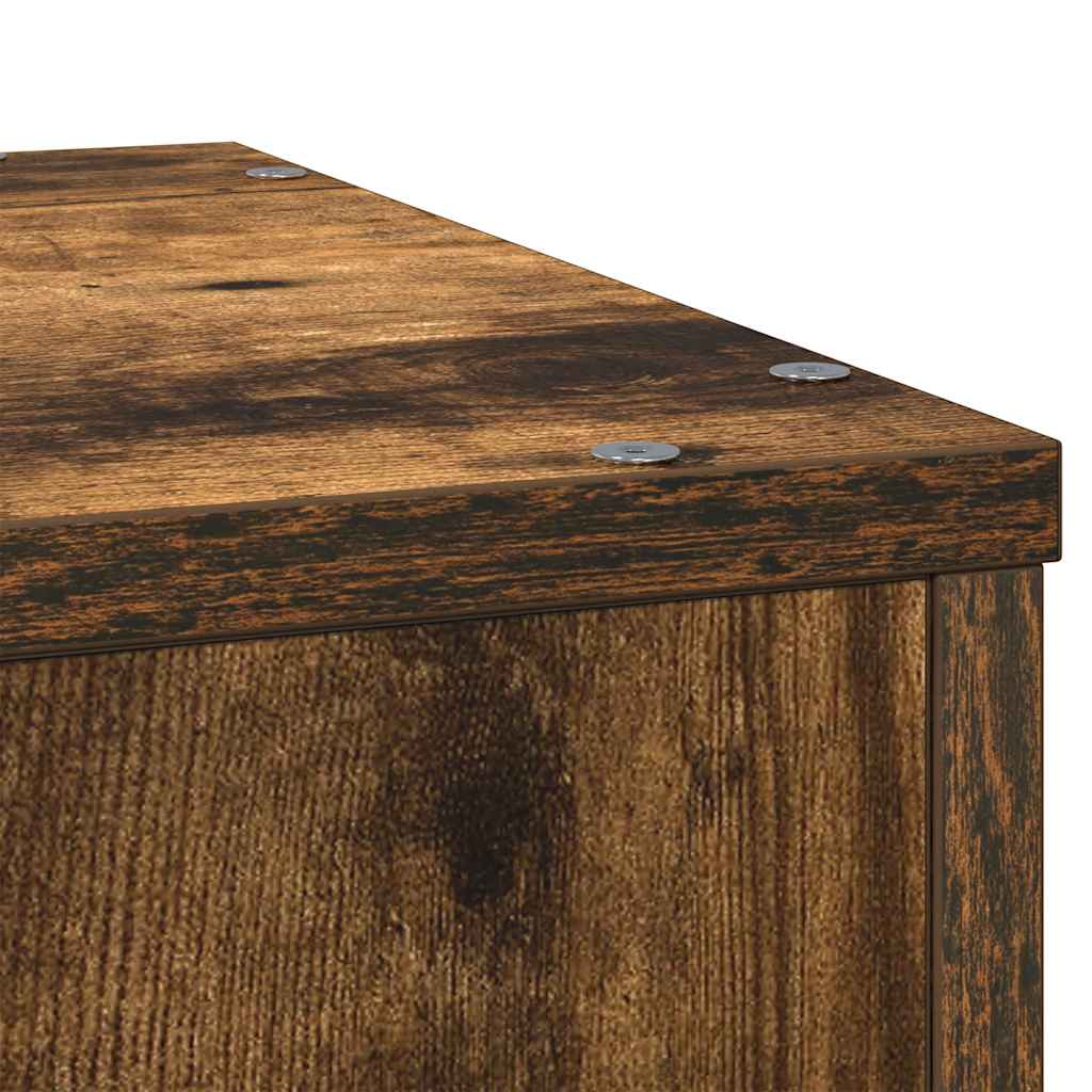 Plant Stand Smoked Oak 33x33x100 cm Wood Based Material