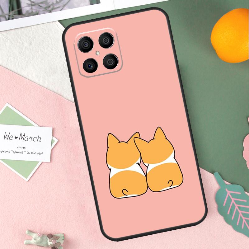 Cute Cartoon Corgi Dog Case For Honor 200 Lite 50 70 90 X9b X9a X8b X8a X8 X9 X9c Honor Magic 7 Pro 5 6 Lite Cover