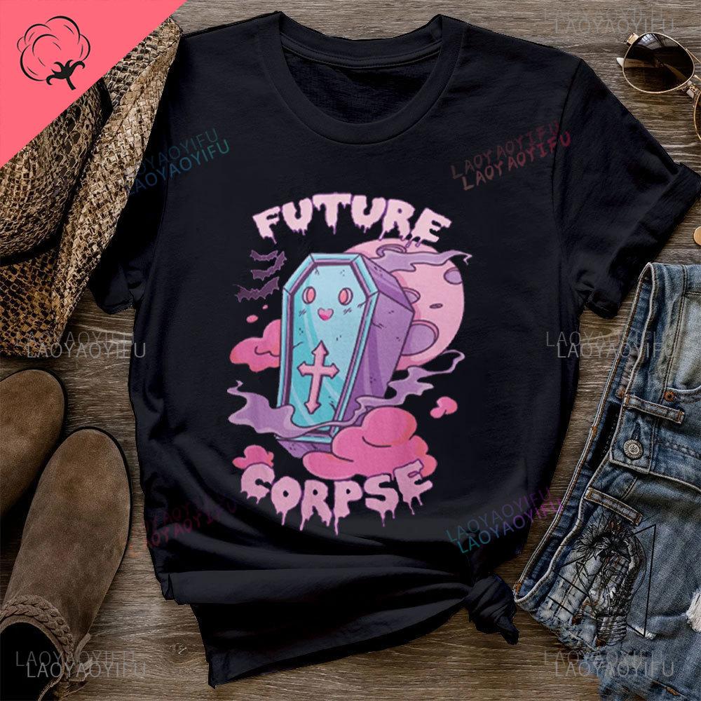 

Pastel Goth Coffin Future Corpse Shirt Kawaii Fairy Kei Pastel Grunge Shirt Pink Kawaii Shirt Harajuku tees Halloween Camisetas S