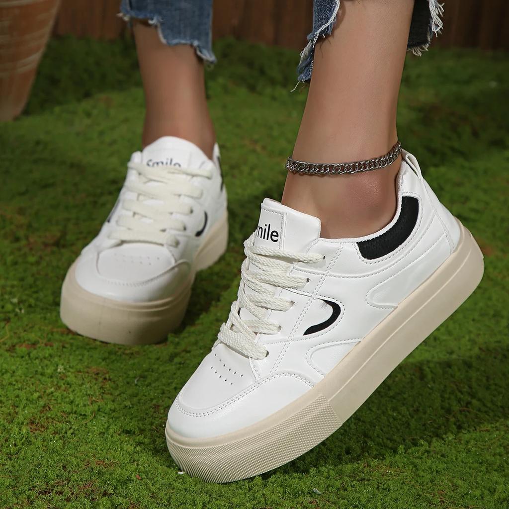 Autumn Women's Flat Shoes Fashionable Design Platform Casual Breathable Canvas Comfortable Women's Sports Vulcanized Shoes