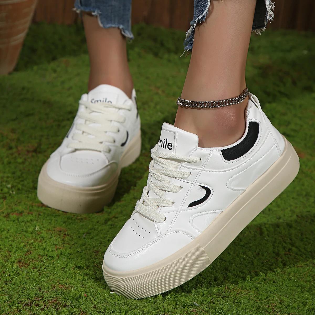 

Осенние женские туфли на плоской подошве, модный дизайн, повседневная дышащая парусиновая обувь, удобная женская спортивная вулканизированная обувь 35 чёрный