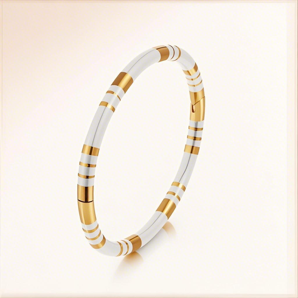 High-End Titanium Steel Colorfast Stackable Bracelet: Stainless Steel with Contrasting Color for Women