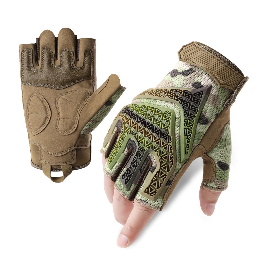 High Quality Lightweight Motorcycle Gloves Winter Daily Use Tactical Protection Half Finger Mittens Breathable Non-Slip Pull-On
