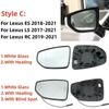Lente Specchietto Retrovisore Laterale Portiera ad Ala per Auto Con Riscaldamento Angolo Cieco Vetro Riscaldato per Lexus ES ES200 ES350 IS 200 IS250 LS GT GS RC