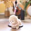 Cute Tulip Lamb Plush Keychain Fluffy Soft Stuffed Pendant Detachable Wrist Lanyard for Girls Birthday Gift